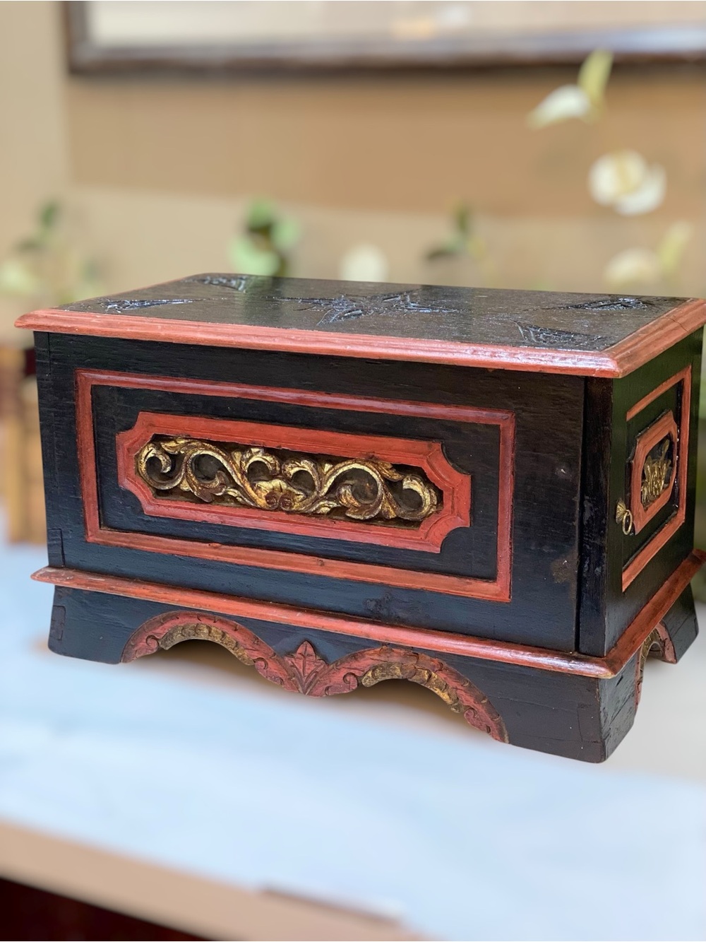 Antique 18th Century Small Italian Baroque Chest c1700 Table Cassone Coffer Rare